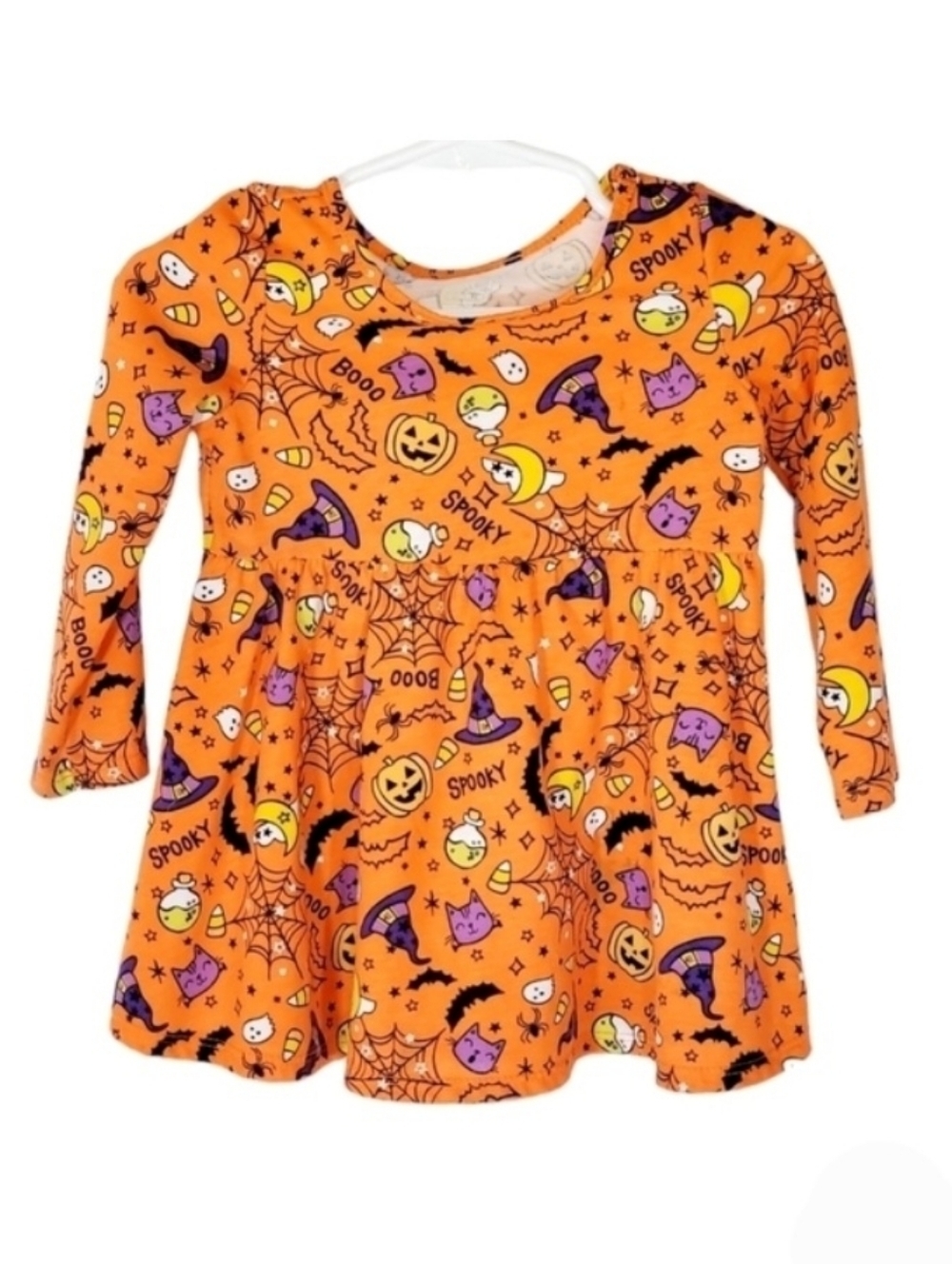 K1270 * The Children's Place Halloween Print Dress Orange Size 12-18M NWOT
